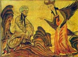 Muhammad and Gabriel, Persian miniature, 14th c.jpg